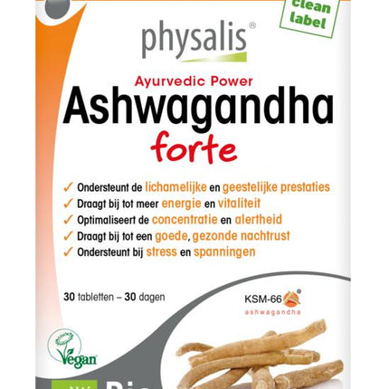 Physalis Ashwagandha forte bio 30 Tablets - €12.73 - eco-winkel.nl