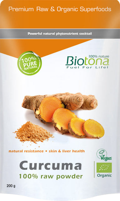 Biotona Curcuma raw powder bio 200 Gram - €9.20 - eco-winkel.nl