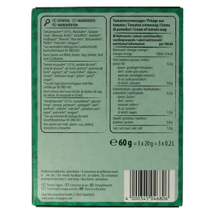 Natur Compagnie Fixe tasse instant soup tomato organic 60 grams - €2.35 - eco-winkel.nl