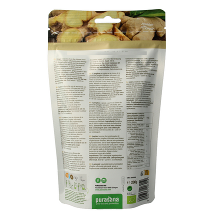 Purasana Ginger Powder Vegan Organic 200 Grams - €8.95 - eco-winkel.nl