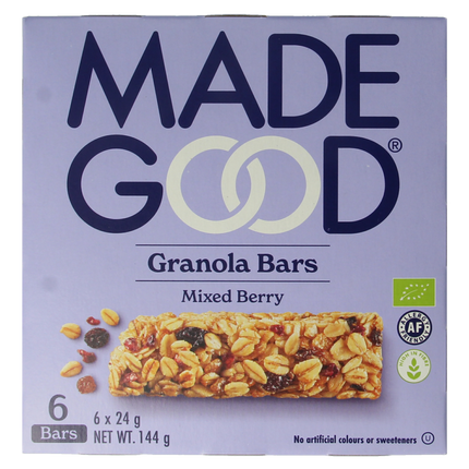 Made Good Granola bar mixed berries 24 gram organic 6 pieces - €2.93 - eco-winkel.nl