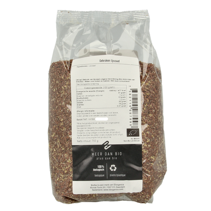 Bionut Lijnzaad gebroken bio 750 Gram - €4.18 - eco-winkel.nl