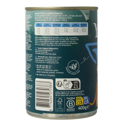 Yarrah Kat pate met vis bio 400 Gram