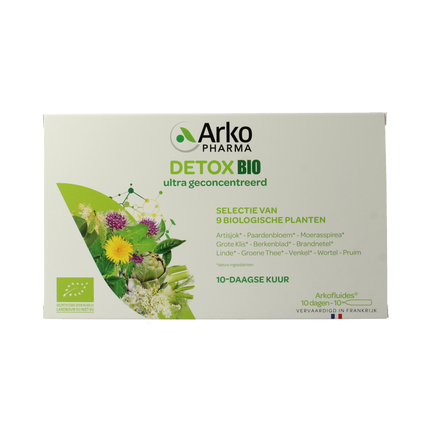 Arkofluids Detox drinkampullen 15ml bio 10 Ampullen - €8.48 - eco-winkel.nl