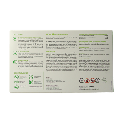 Arkofluids Detox drinkampullen 15ml bio 10 Ampullen - €8.48 - eco-winkel.nl