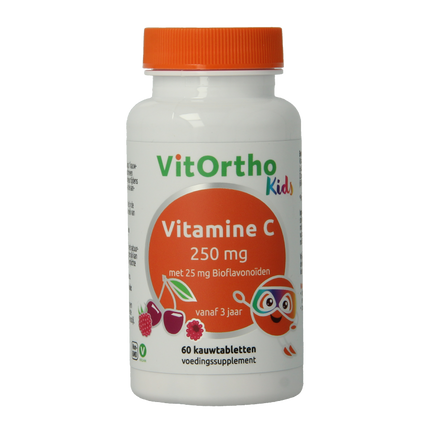 VitOrtho Vitamine C 250mg met 25mg bioflavonoiden 60 Kauwtabletten