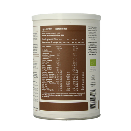 Mattisson Vegan Hemp Protein 50% Organic 400 Grams - €13.27 - eco-winkel.nl
