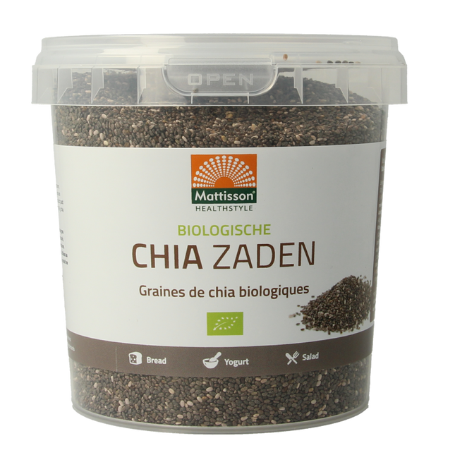 Mattisson Absolute chia seeds raw organic 500 grams - €6.59 - eco-winkel.nl
