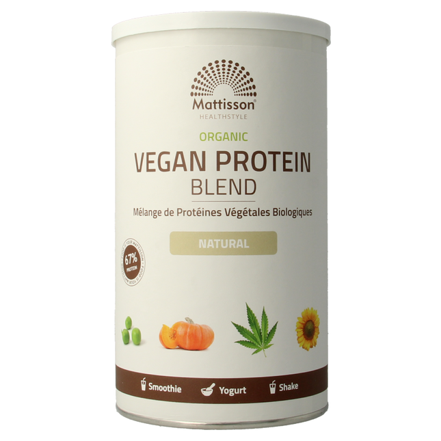 Mattisson Organic vegan protein blend 67% bio 400 Gram - €15.54 - eco-winkel.nl