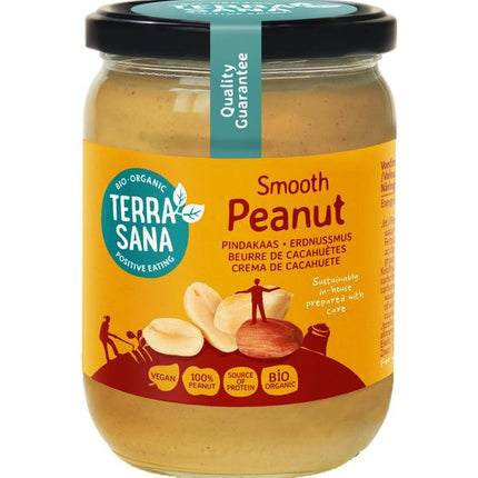 TerraSana Peanut Butter Smooth Unsalted Organic 500 Grams - €5.30 - eco-winkel.nl