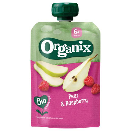 Organix Knijpfruit peer en framboos 6 maanden bio 100 Gram