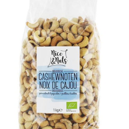 Nice & Nuts Roasted and Salted Cashews Organic 1 Kilogram - €21.99 - eco-winkel.nl