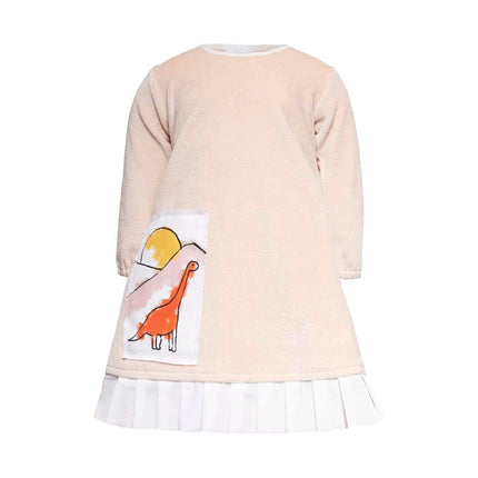 Baby Dress in Peach with Appliqué