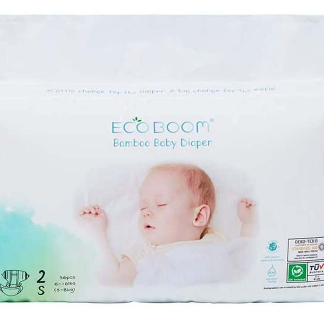 ECOBOOM Bamboe Eco Wegwerp luiers 34 Stuks - Maat New Born (<4.5kg)
