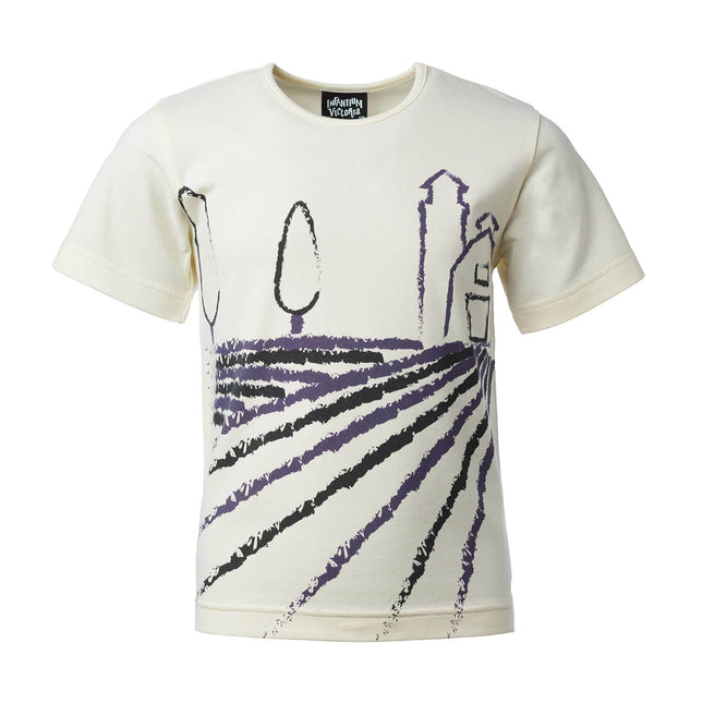 Off-White Short Sleeve T-Shirt with Toscana Print - €20.95 - eco-winkel.nl