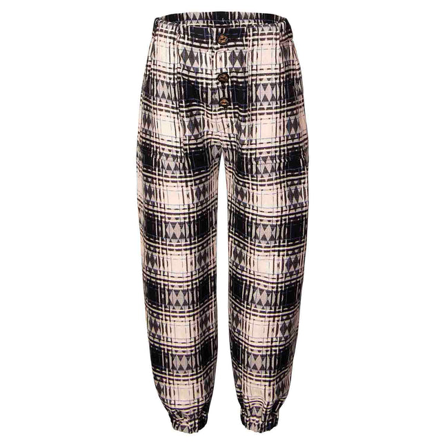 Kids Pants in Black & White Tartan - €60.95 - eco-winkel.nl