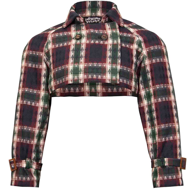 Kids Bolero Jacket in Red & Green Tartan - €45.95 - eco-winkel.nl
