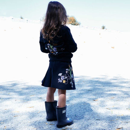 Black Mini Skirt with Floral Embroidery - €30.95 - eco-winkel.nl