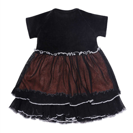 Baby Girl Velvet Dress in Black with Tulle - €150.95 - eco-winkel.nl