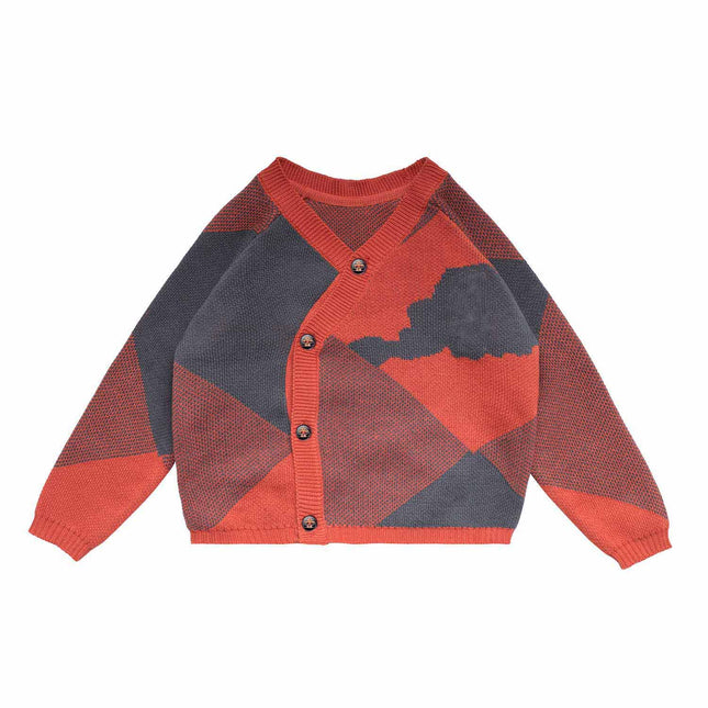 Baby Cardigan in Blue and Orange - €35.95 - eco-winkel.nl