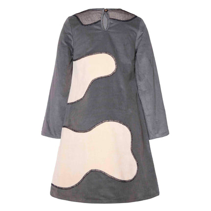 Kids Grey Velvet A-line Dress - €120.95 - eco-winkel.nl