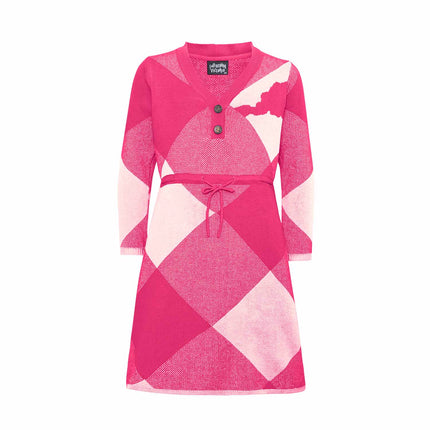 Pink and White Girls Sweater Dress - €35.95 - eco-winkel.nl