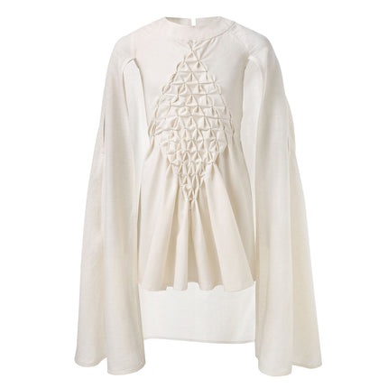 White Smock Dress for Girls with Vegan Cashmere Cape - €375.95 - eco-winkel.nl