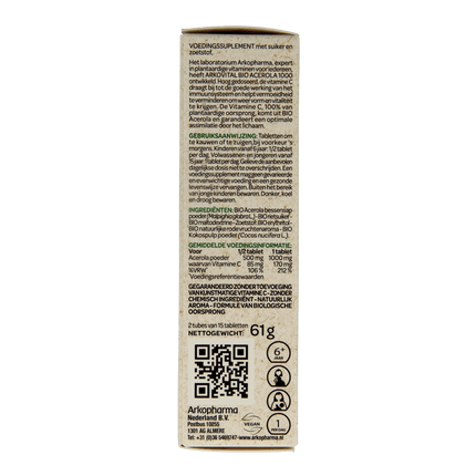 Arkovital Acerola 1000 bio 30 Kauwtabletten - €11.02 - eco-winkel.nl